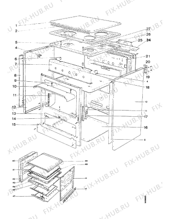 Взрыв-схема холодильника Zanussi ZA5511BL/1 - Схема узла Housing 001